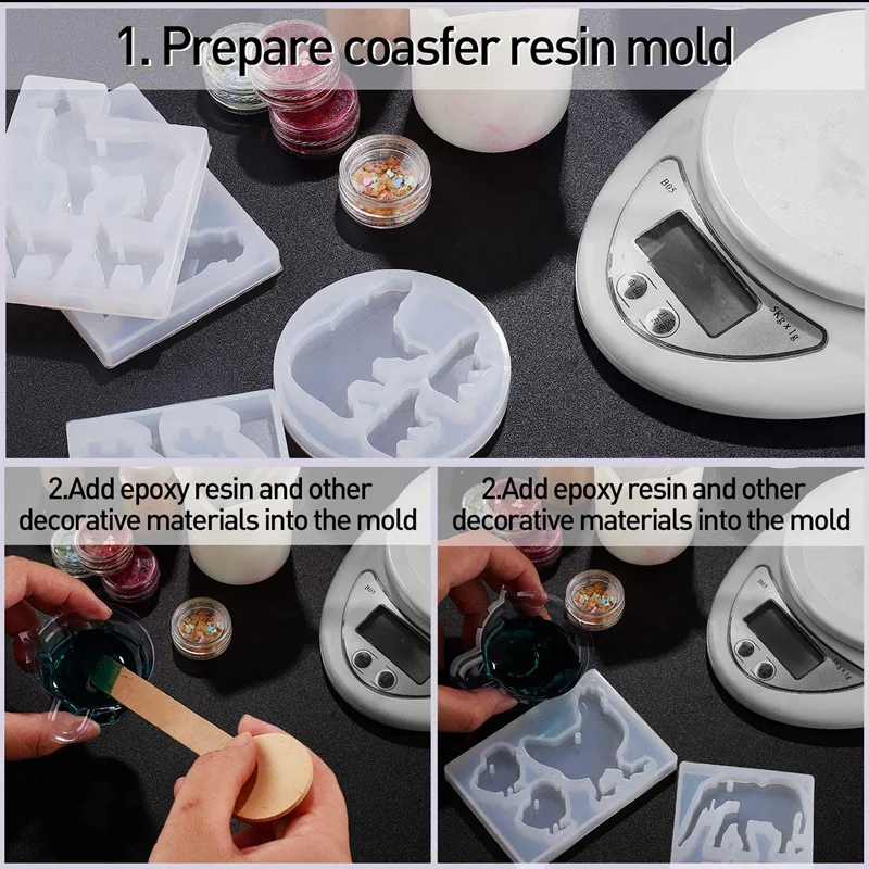 

Animal Resin Silicone Mold Resin Mold with 20 Pcs Key Ring Chain Round Sequins Suitable for Necklace Pendant Earrings