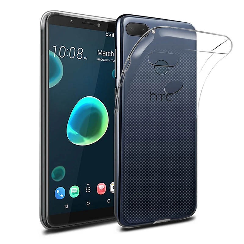 Высококачественные прозрачные чехлы для HTC Desire 12 12s Plus задней панели телефона