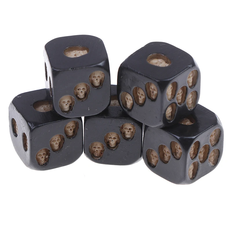 

5Pcs/set Club Pub Party Game Toys Creative Skull Bones Dice Six Sided Skeleton Dice Resin Dice for Children Adults