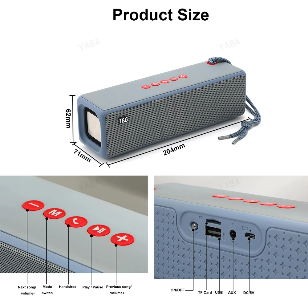 

Portable Bluetooth Speakers High Power Soundbar HiFi Subwoofer For Computer Smart Phone Radio Music Center Sound System