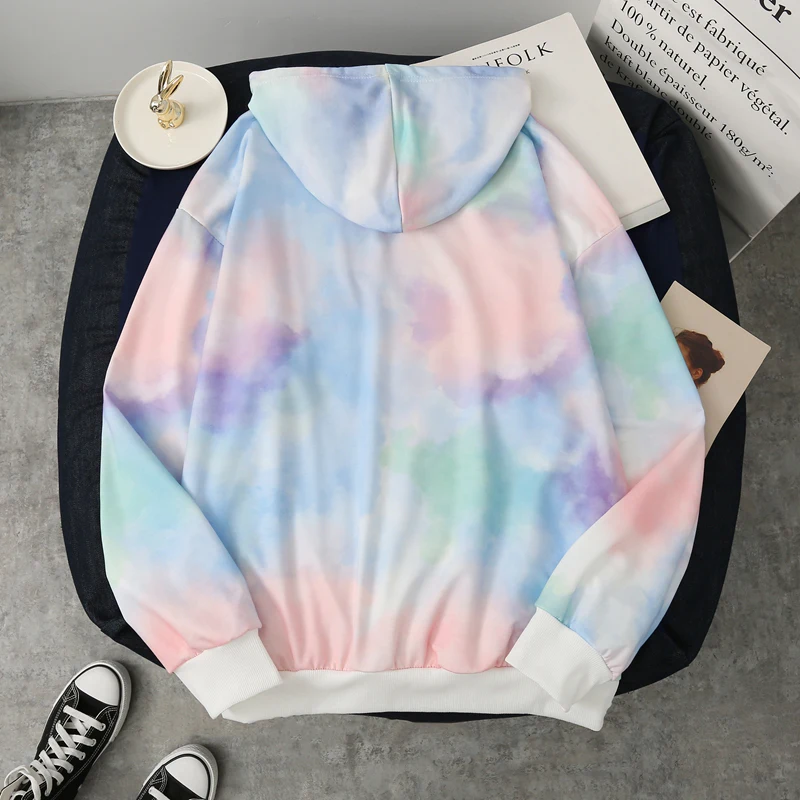 

Hewlshawn Women Hoodies Tie dye Lightweight Spring Autumn Hooded Sweatshirts