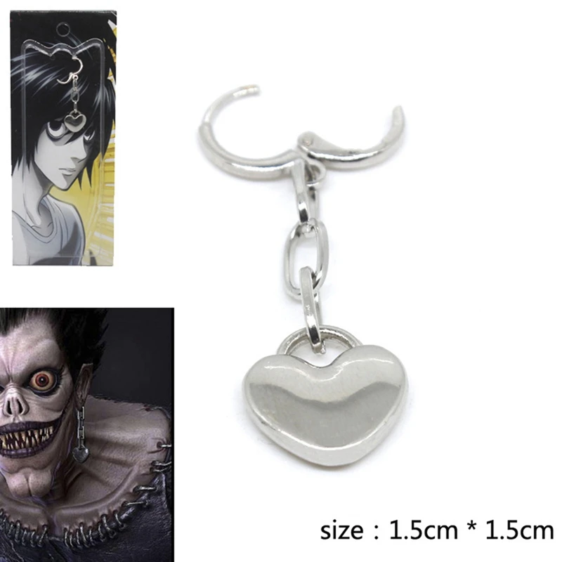 Висячие серьги Death Note женские в форме сердца высококачественные для косплея