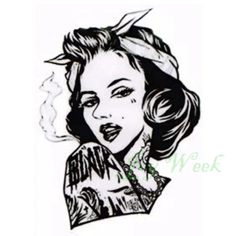 Водостойкая временная татуировка Леон смелая женщина воин, пистолет лист Mathilda tatto флэш-тату поддельные татуировки для девушек - Цвет: 1 piece
