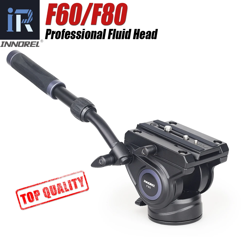 F60/F80 Video Fluid Head Panoramic Hydraulic DSLR Camera Tripod Head for Monopod Slider adjustable Handle Manfrotto Q.R. Plate
