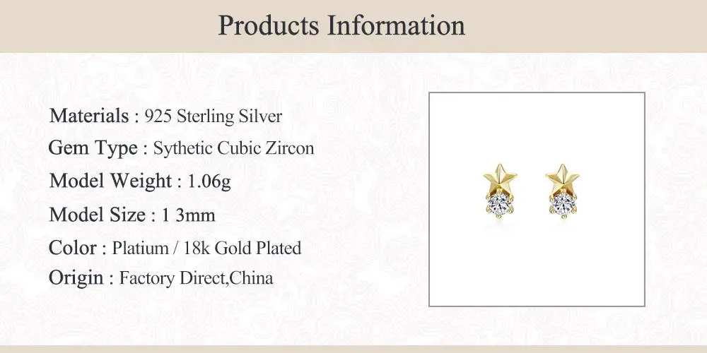 

AIDE 925 Sterling Silver Brincos Stud Earring For Women Geometric Stars Zircon Pendientes Fashion Boucle Oreille Femme Jewelry