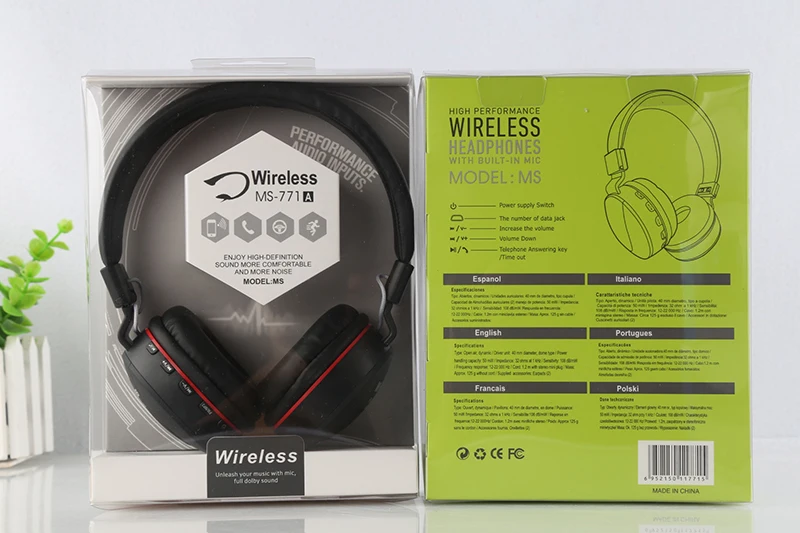 PHOMAX Беспроводной наушники Bluetooth складная гарнитура Стерео Игровые С микрофоном
