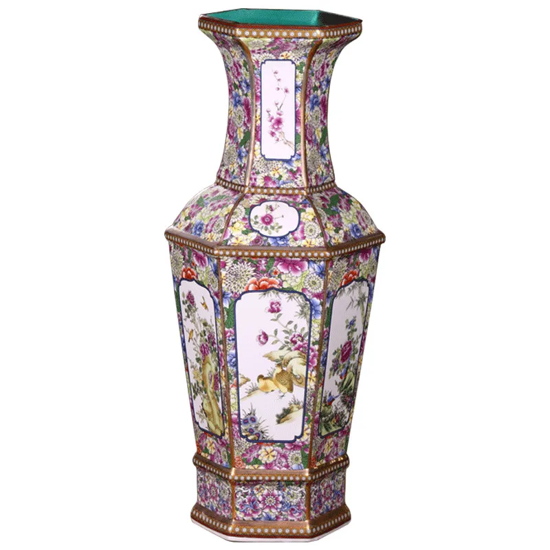 

Jingdezhen Ceramics Ancient Big Floor Vase Chinese Classical Vase Arrangement Ceramic Handicraft Living Room Arrangement