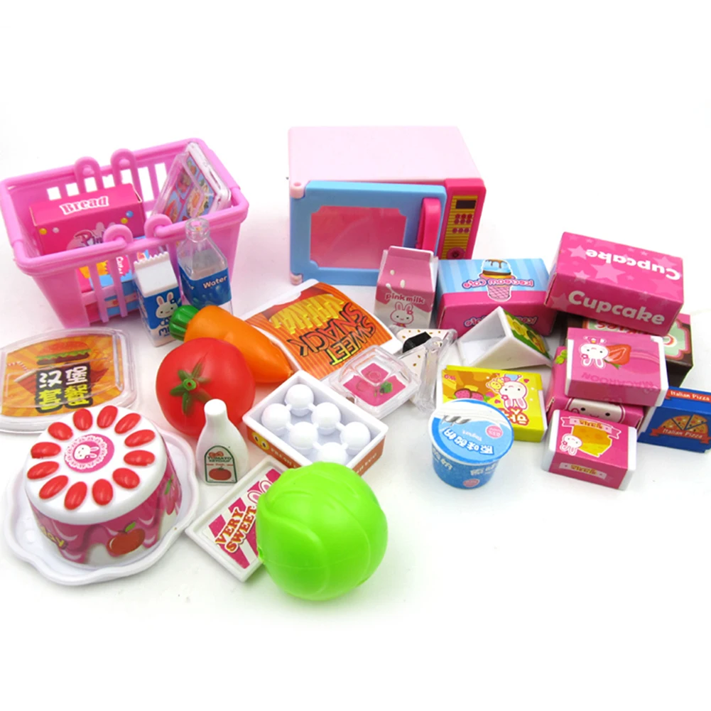 Розовые бытовые приборы детские игрушки для ролевых игр мини холодильник