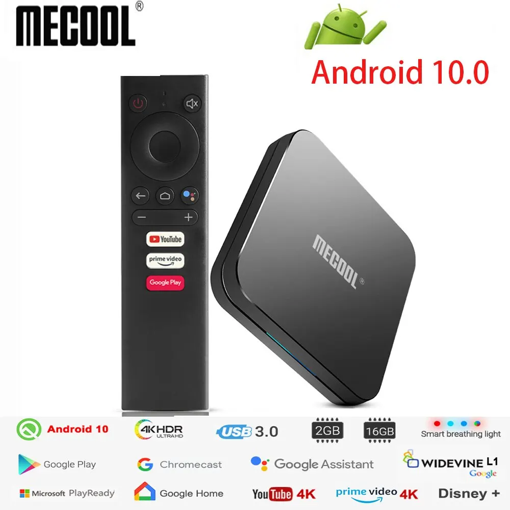 KM9 PRO MECOOL Smart TV Box медиаплеер Google Сертифицированный Android 10 0 4G DDR4 32G Встроенная память