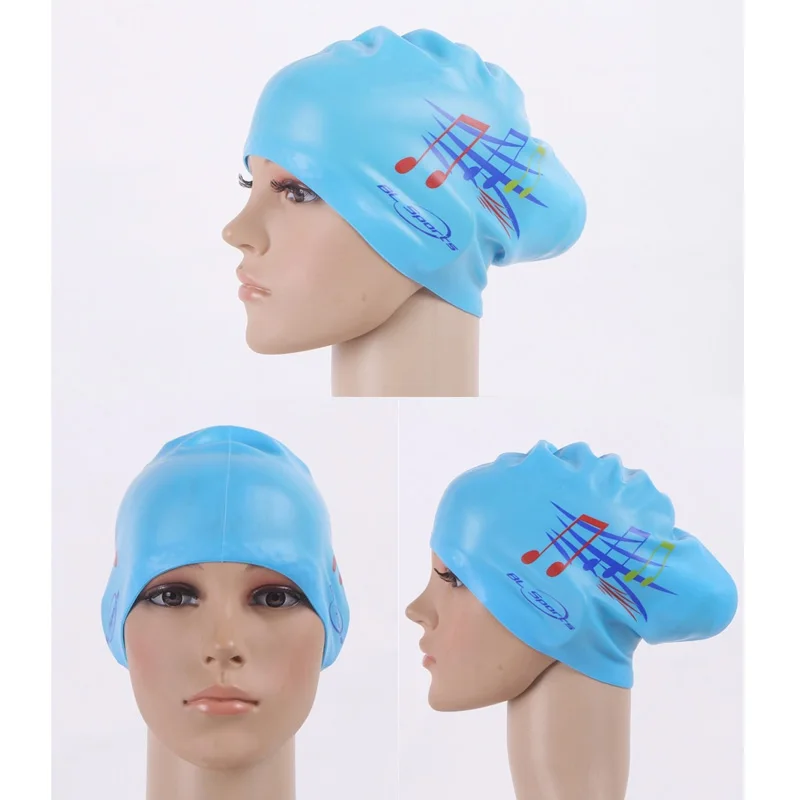 

Women Swimming caps Silicone Super Large Waterproof Long Hair Girls Big Size Swim hat for Lady Diving Equipment Ear Cup Protect