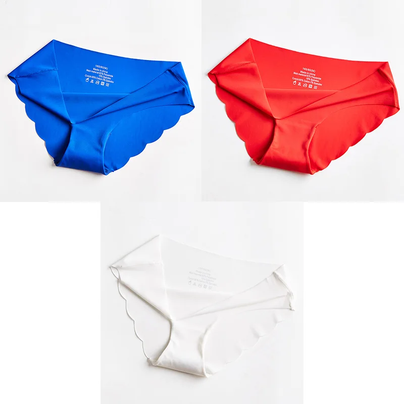 blue red white 3 шт. бесшовные трусики для женщин, нижнее белье, сексуальные трусы, одноцветные женские трусики, Лидер продаж, нижнее белье для женщин, бесшовное M-XXL BANNIROU - Цвет: blue red white