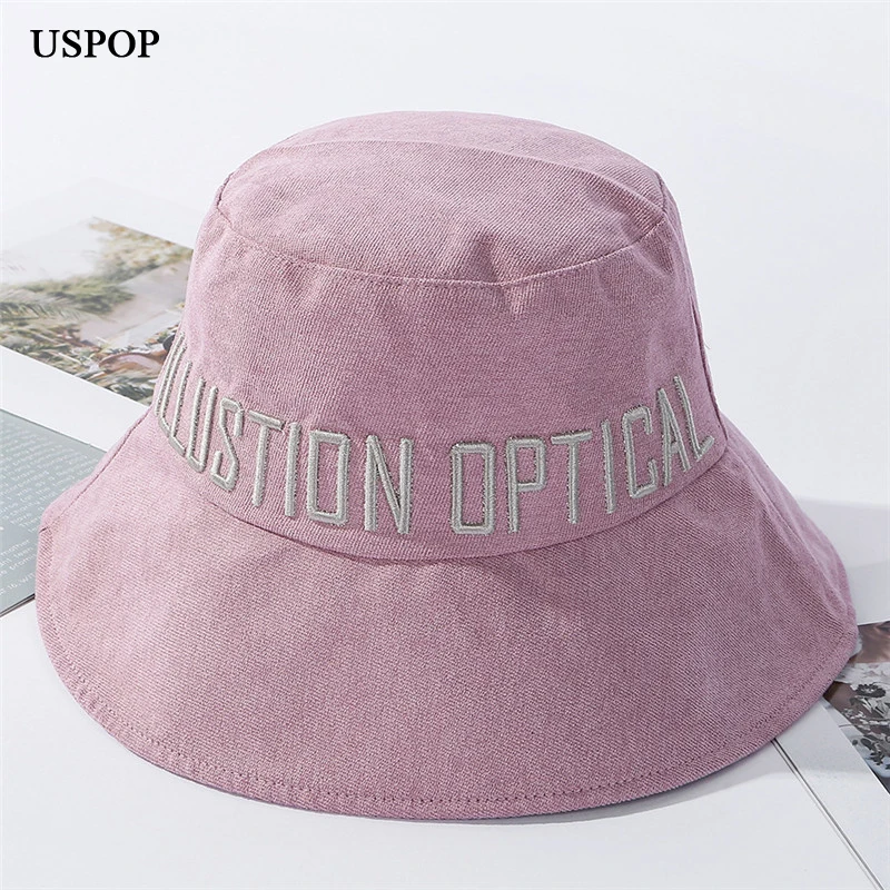 USPOP 2020 шляпы с буквенным принтом женские панамские на плоской подошве хлопковые