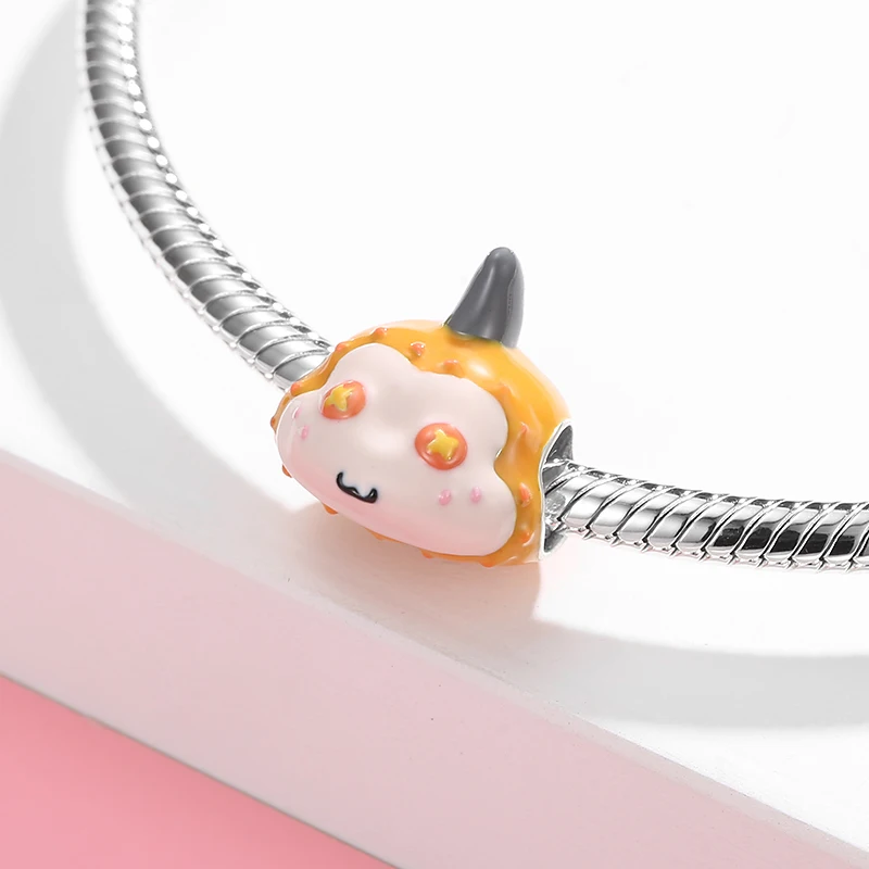 

Шармы для браслетов, из серебра 925 пробы, с желтыми бусинами