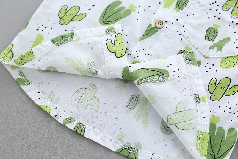 Одежда для мальчиков малышей Летняя От 1 до 4 лет с принтом растений Рубашка +