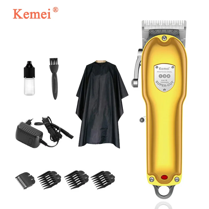 

Kemei Barber Shop Shaver Rechargeable Cuter Hair Trimmer Cliper Man Adjustable Blade Razor Haircut Machine Clipper KM-134 Trimer