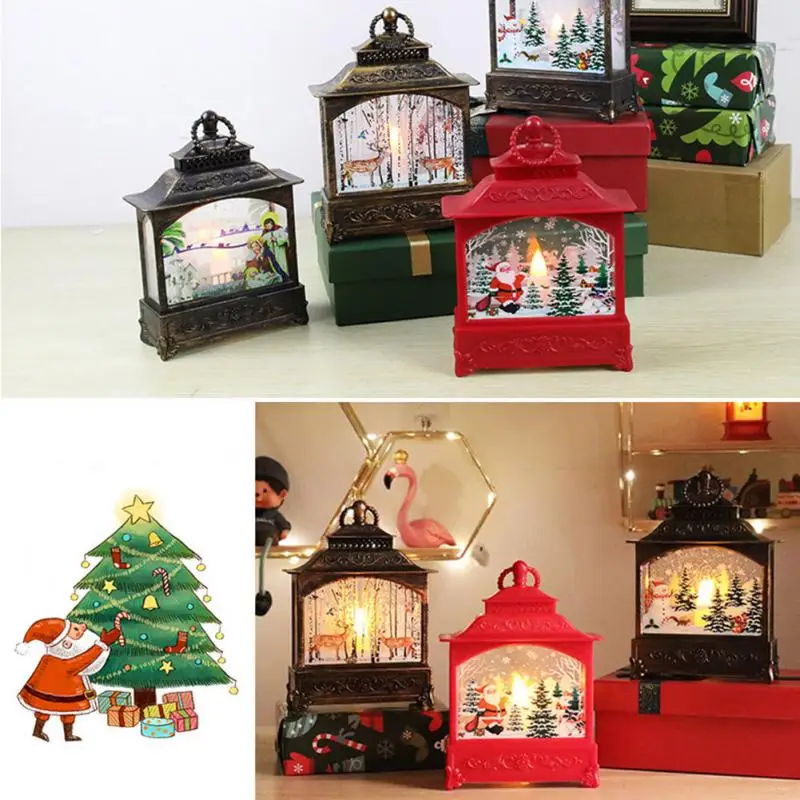 

Christmas Tree Lantern Decor Santa Claus Snowman LED Wind Lamp Fireplace Light Birthday Party Decor Home Gift New Year Decor