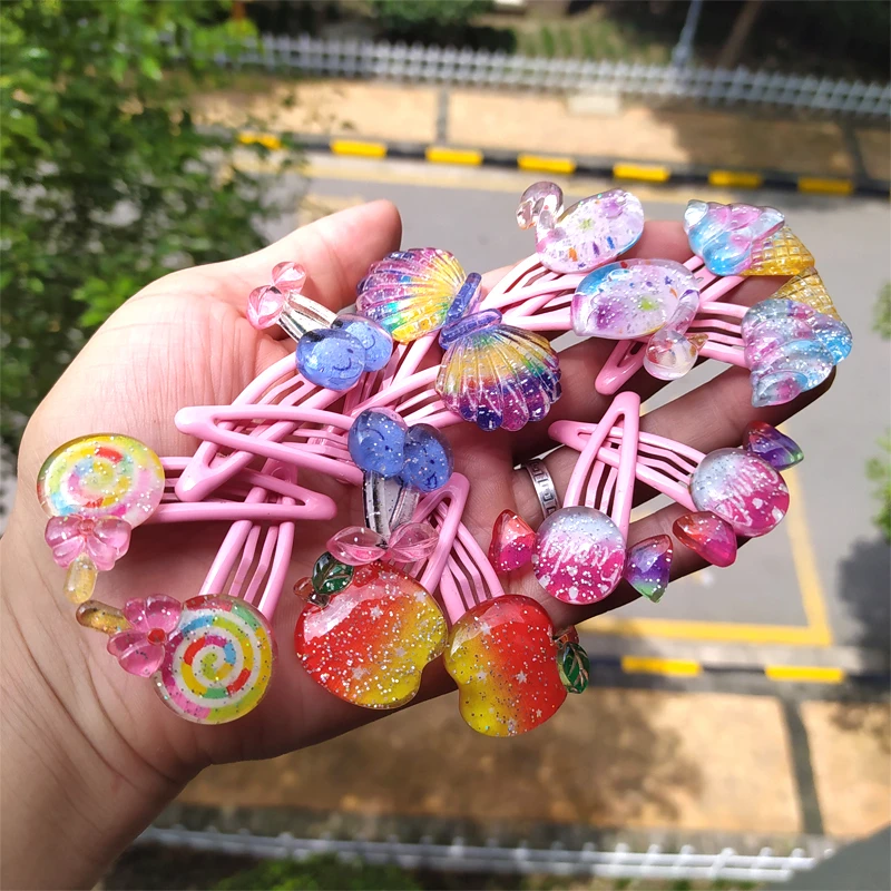 

2PCS Swan Lollipop Cartoon BB Clips Lovely Kids Hairpins Baby Hair Clips Headdress Girls Hair Accessories Children Headwear