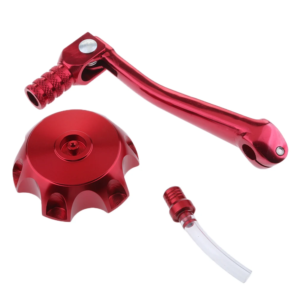 Red Folding 11mm Gear Shifter Lever + Gas Fuel Tank Cap for CRF50 125cc Pit Dirt Bike |