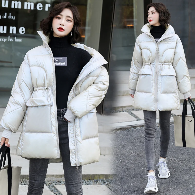 Cotday синяя Толстая Для женщин регулируемый шнурок для талии вниз куртка 2020