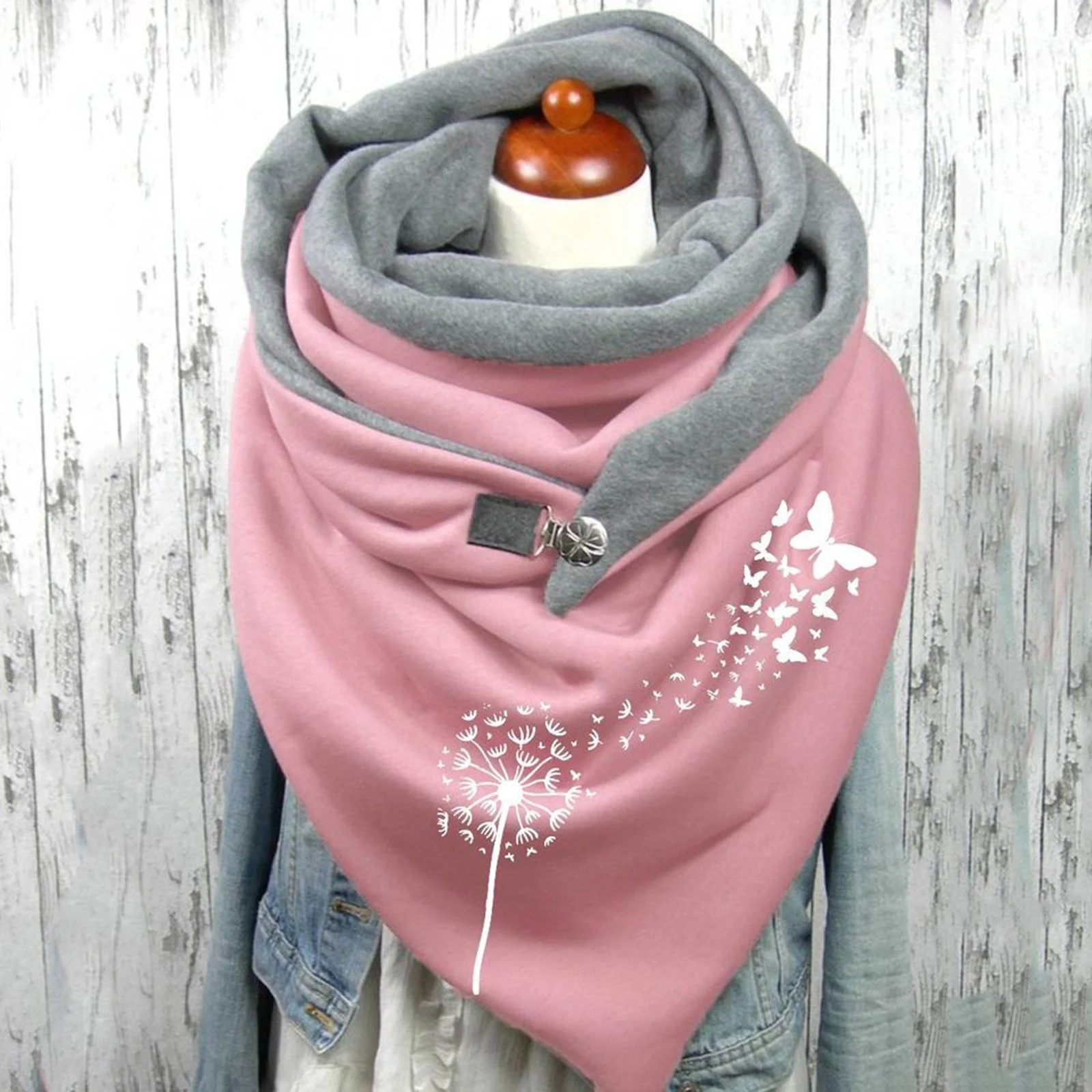 

2020 Fashion Winter Scarf For Women Printing Button Soft Wrap Casual Warm Scarves Shawls Scarf Foulard Femme Neck Bandana