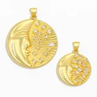 OCESRIO DIY Золотая луна кулон полированная круглая подвеска принадлежности для изготовления ювелирных изделий ручной работы аксессуары pdta106