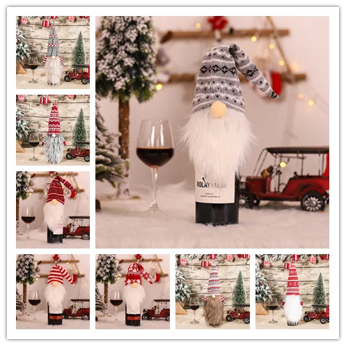 

Christmas Wine Bottle Decoration Doll Santa Wine Bottle Bag Christmas Table Decor Christmas Decorations for Home Navidad 2021
