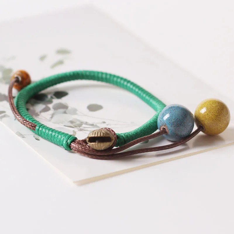 Модные очаровательные керамические разноцветные Круглые бусины в этническом