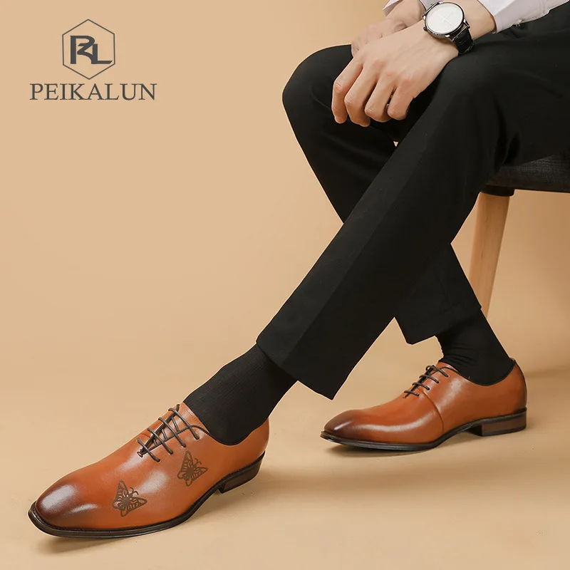 Формальная одежда из Гуанчжоу Powerful2020 модная мужская обувь натуральной кожи с