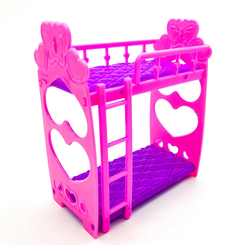 Детские игрушки 3 5 дюймов пластиковая двойная кровать рама для куклы мебель