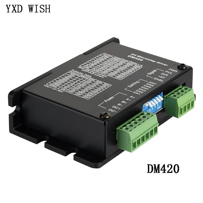 

DM420 Digital Stepper Motor Driver 2 phase 2A for 42/35/28 stepper motor CNC Engraving Markering Machine