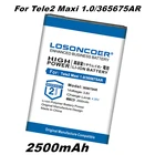 Аккумулятор LOSONCOER 365675AR 100% мА  ч, для Tele2 Maxi 2500365675AR 1,0