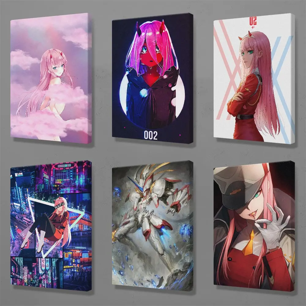 Zero Two 002 Darling in the Franxx аниме ночной город плакат холст настенный художественный