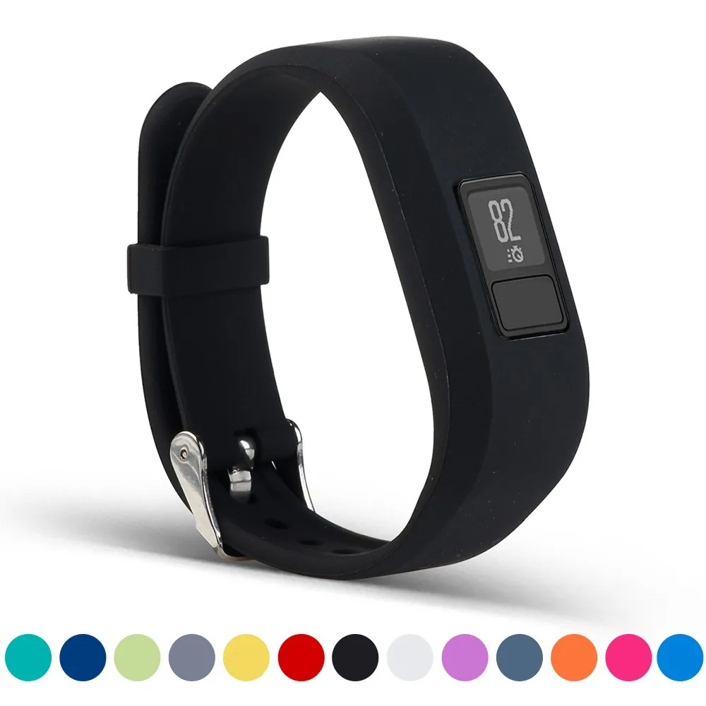 

eiEuuk Accessory Soft Silicone Wrist Strap Smart Watch Band Bracelet Holder Case Pouch for Garmin Vivofit 3