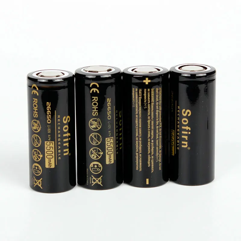 

Sofirn 3.7V 26650 5500mAh Battery 5C High Capacity Discharge Lithium Battery Li-ion Batteries for LED Flashlight