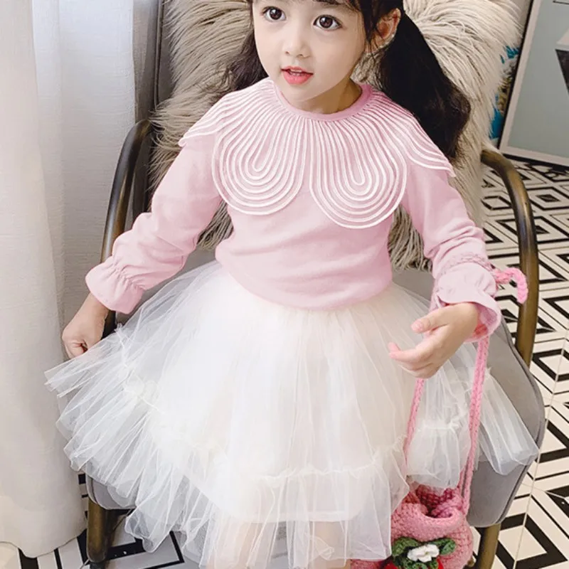 

Autumn Baby Girl Long Flare Sleeve Solid T-Shirts Kids Tops Shirts Casual Top Clothes