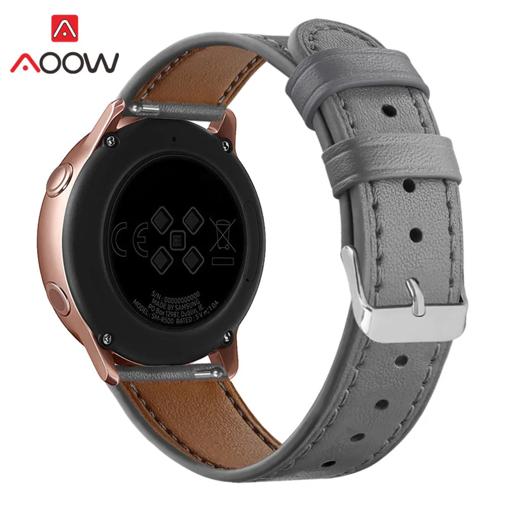 Ремешок для часов из натуральной кожи с цветочным принтом для samsung Galaxy Watch Active 42 мм S2 Розовый Красный сменный ремешок для браслета 20 мм