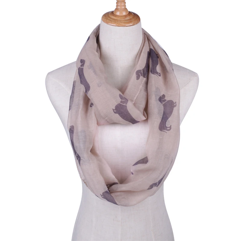 2019 женские шарфы Volie для девочек шарф с принтом собаки хомут оптовая продажа