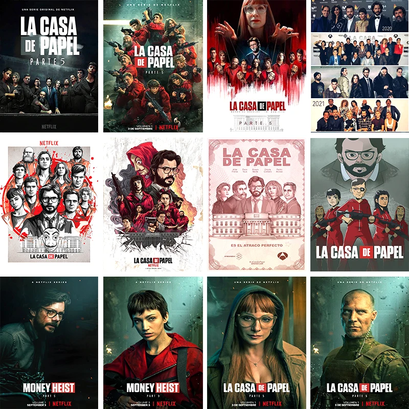 Новинка 2021 года кинотв домашний плакат La casa de papel сезона 5 домик бумаги испанское