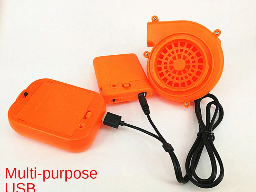 

High Speed 147 Orange Blower Double Head USB Multi-purpose Inflatable Blower Walking Toy Low Noise Blower