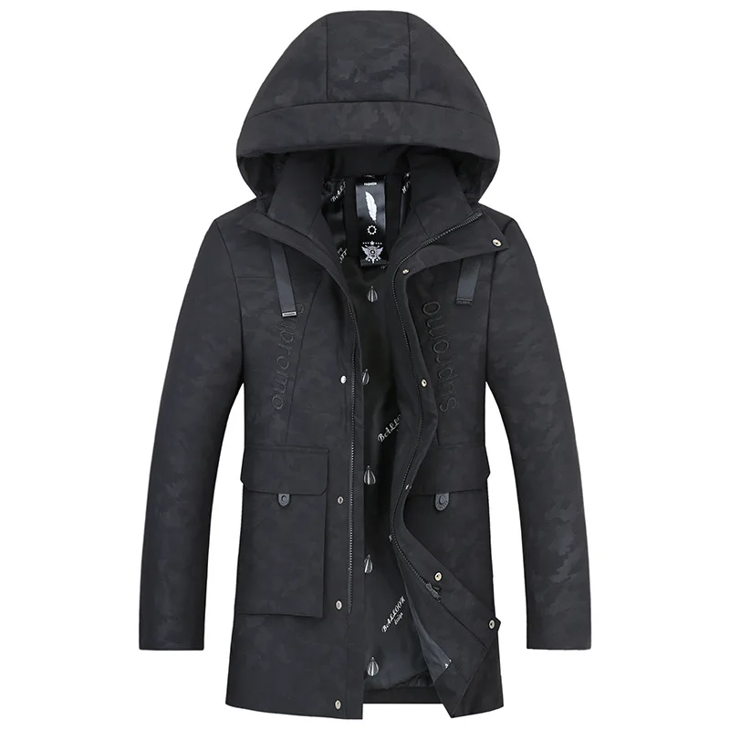 

Men's winter new down jacket in 2021 fat plus large loose and fashionable hooded camouflage down jacket