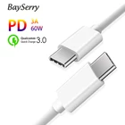 Кабель для быстрой зарядки USB Type-C, для Xiaomi 11, Redmi Note 9, 8 Pro, PD, USB C, 60 Вт, QC3.0, зарядное устройство для Samsung S21