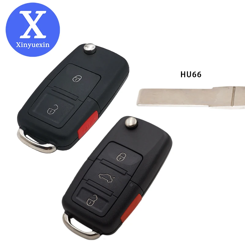 Xinyuexin флип-чехол для автомобильного ключа подходит VW Passat Golf Beetle GTI Rabbit 2 + 1 кнопка