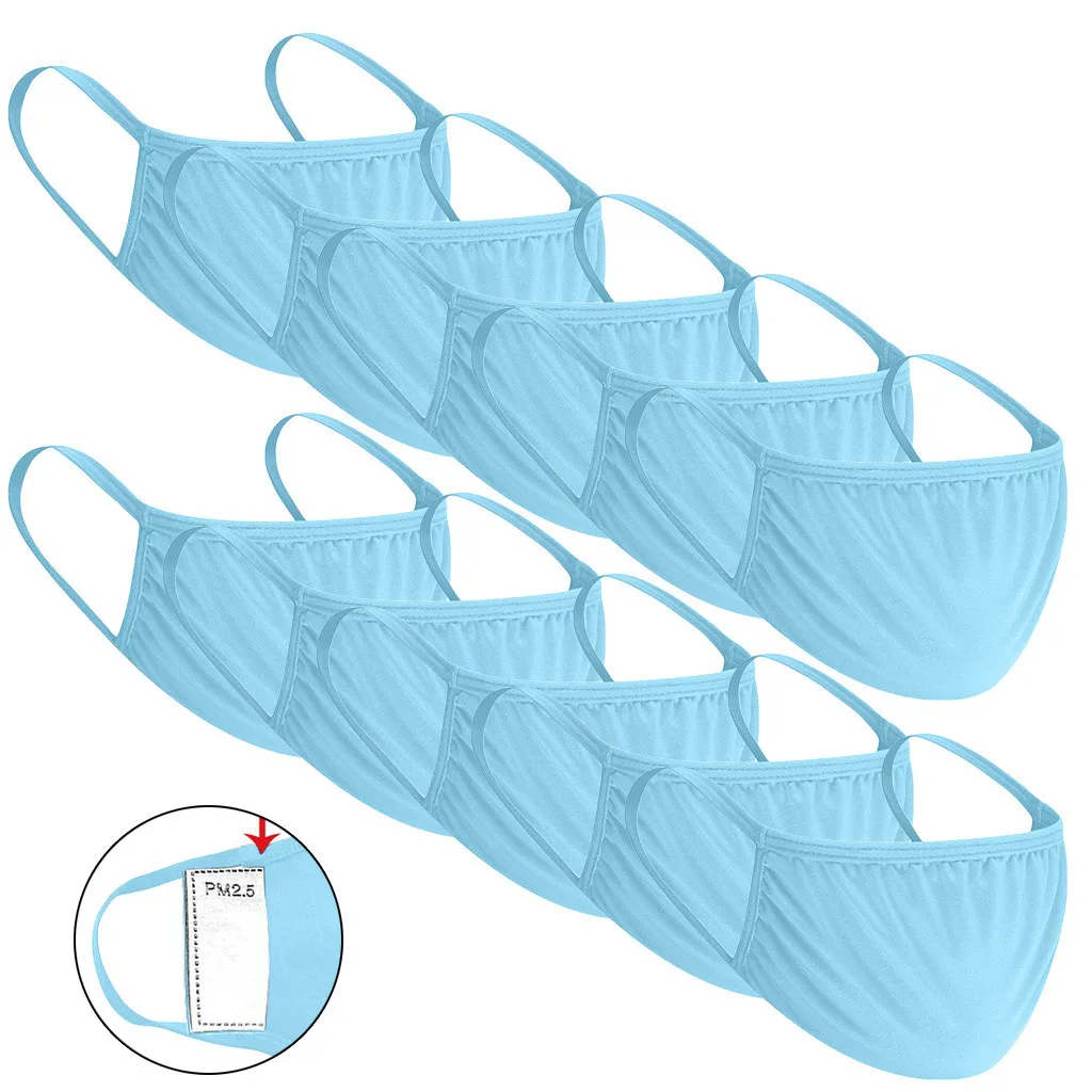 

10PCS Anti-dust Reusable Mouth Cloth Pocket Mask Mouth Cover For Man Women Washable Mascarillas Face Shield Masque Facial Mask