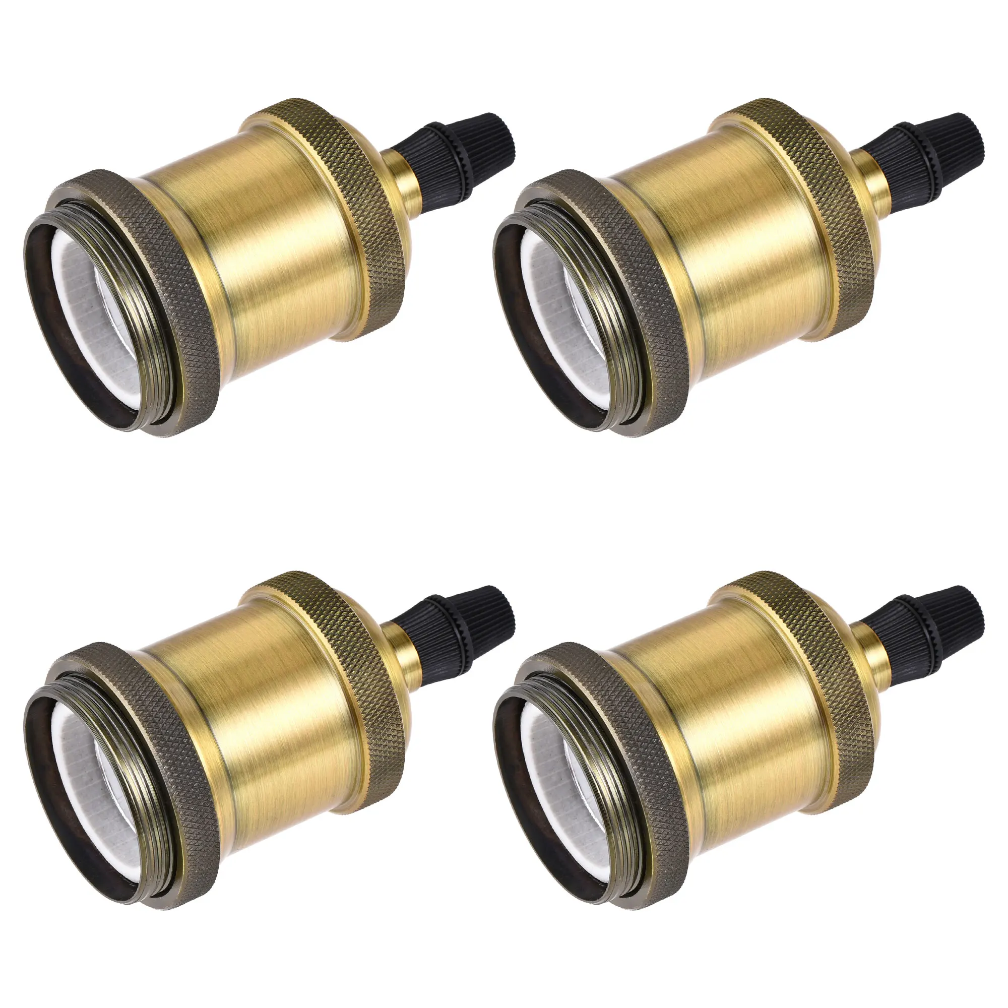 

Uxcell Bulb Holder E26/E27 250V 3A Threaded Screwed Base Lamp Socket Gold Bronze 4pcs