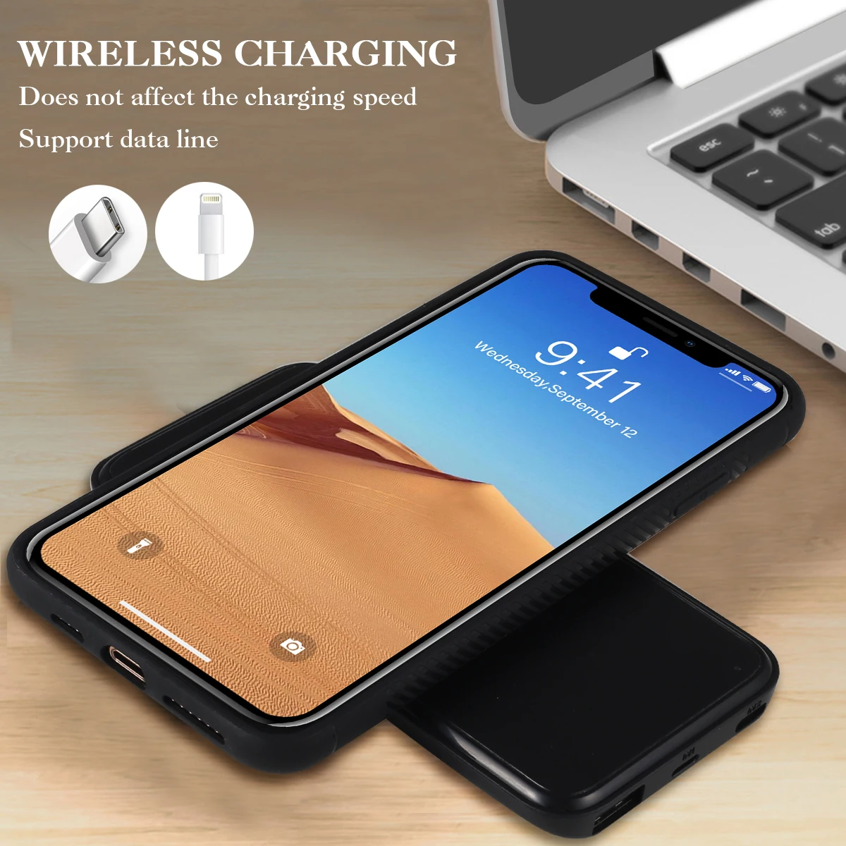 For iPhone 11/11 Pro/11 Pro Max/X/XS/XR/XS Max/7/8/7 Plus/8 plus Case with 5000mAh Wireless Power Bank Battery Charger Capa |