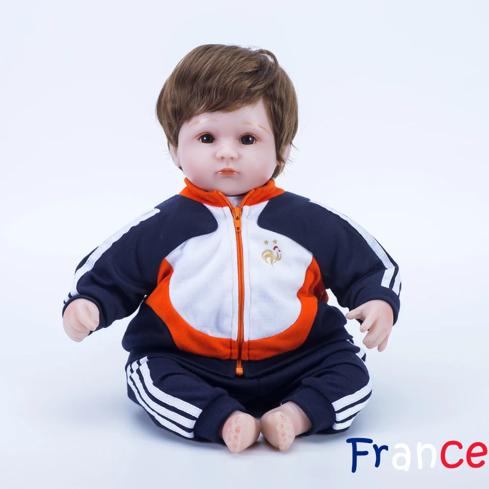 18 дюймовая Кукла reborn baby silicon bebes sports soccer футбольные игрушки для детей