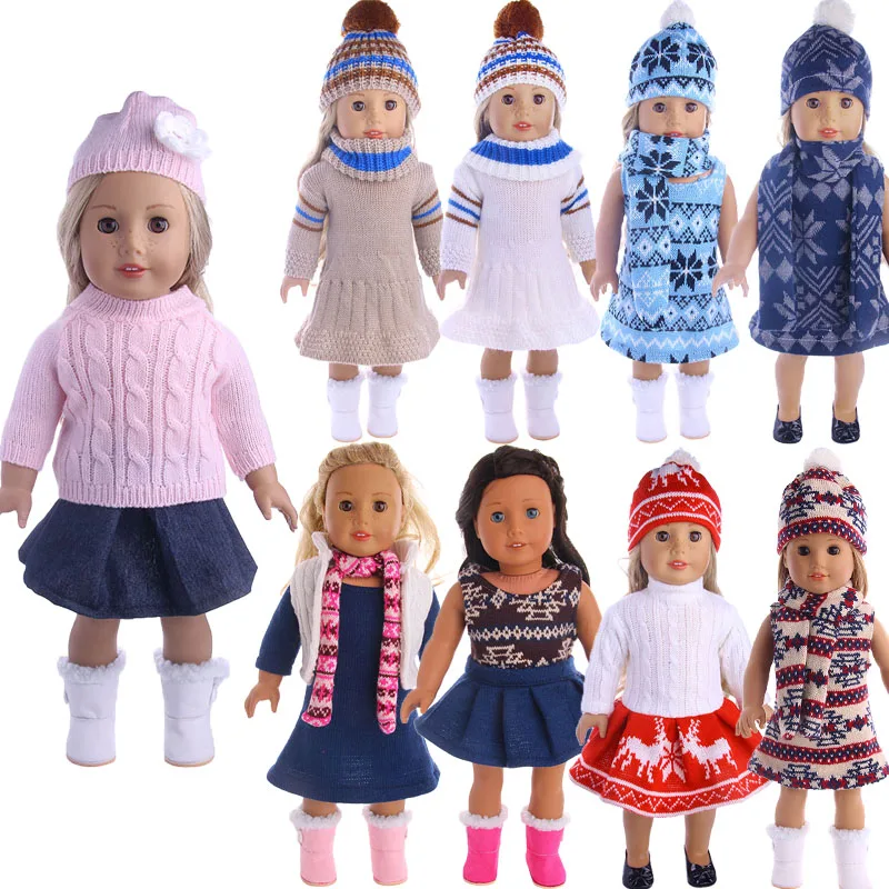 

Doll Clothes For 18 Inch American Doll Girls & 43 Cm New Born Baby Items,Doll Dress/Shoes,For Warm Clothing In Autumn And Winter