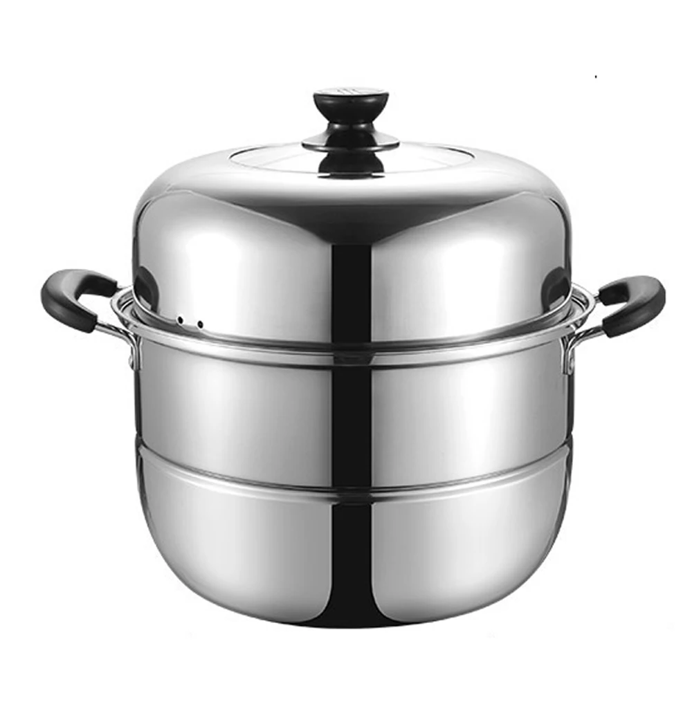 Кастрюля для супа отпариватель из нержавеющей стали двойная газовая плита