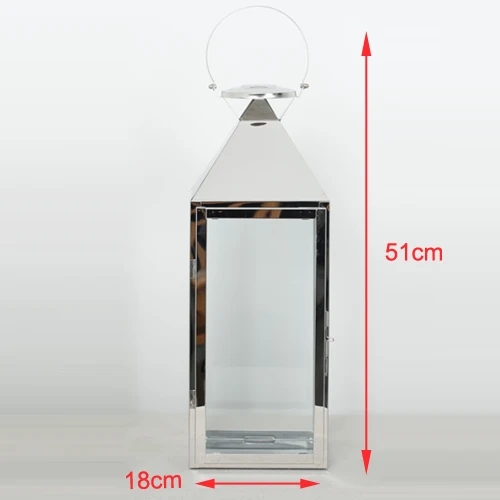 L Stainless steel Nordic Lantern Candle Holder Rose Gold Stainless steel Candlestick Glass wind lamp candle holder Home Party Decoration Gift - Цвет: L Stainless steel