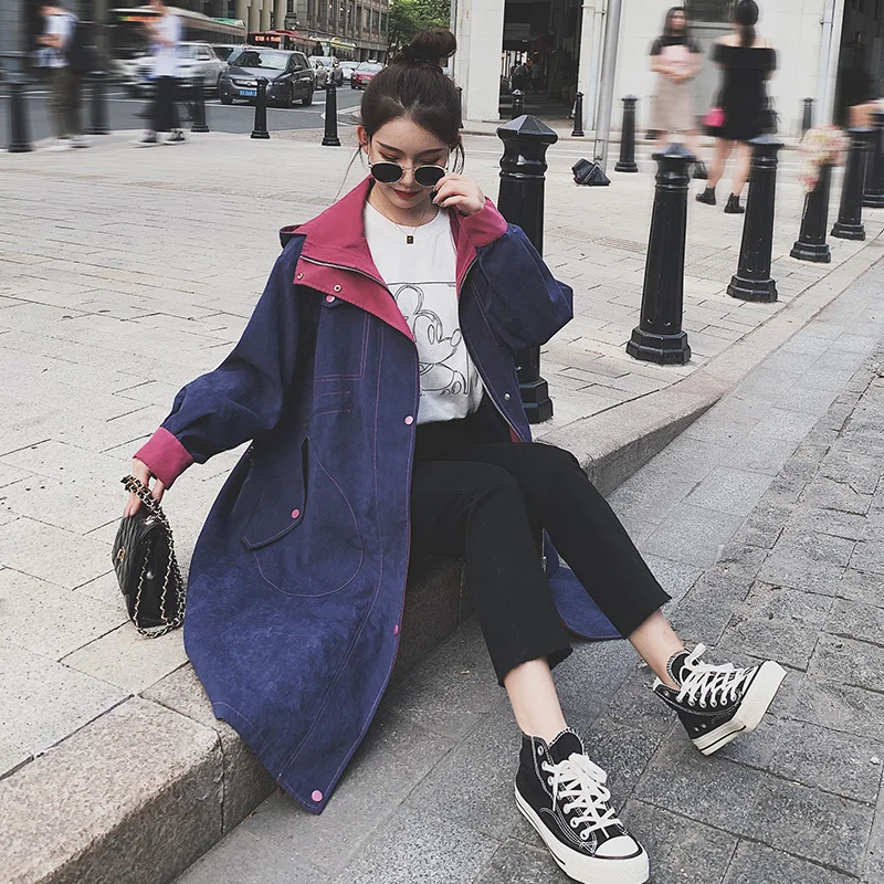 Женский плащ с капюшоном длинным рукавом на осень/зиму | Женская одежда